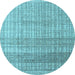 Round Solid Light Blue Modern Rug, abs4791lblu