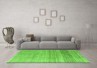 Machine Washable Solid Green Modern Rug, wshabs4791grn