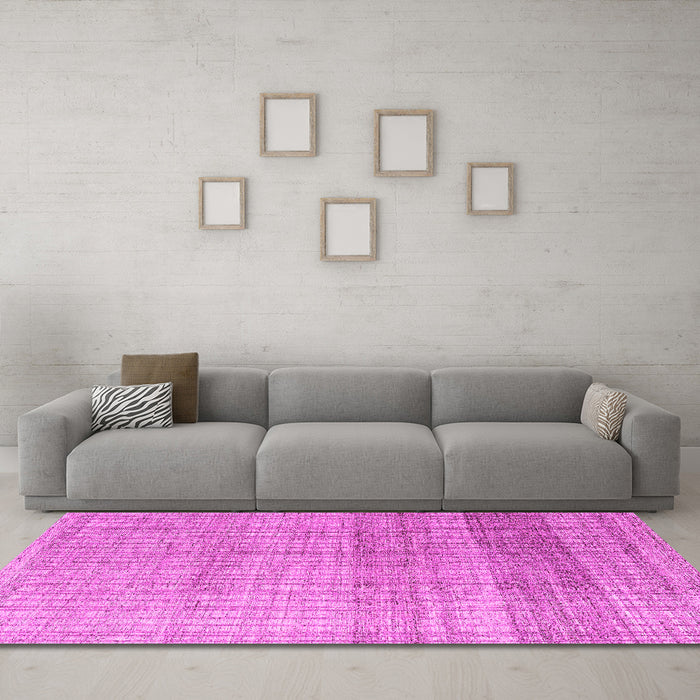 Machine Washable Solid Pink Modern Rug in a Living Room, wshabs4791pnk