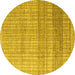 Round Solid Yellow Modern Rug, abs4791yw