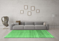 Machine Washable Solid Emerald Green Modern Rug, wshabs4791emgrn