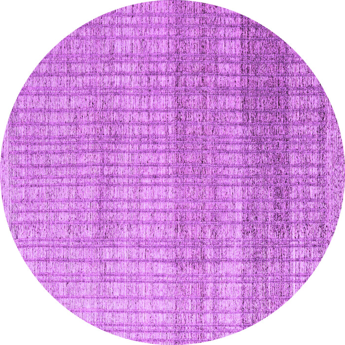 Round Machine Washable Solid Purple Modern Area Rugs, wshabs4791pur