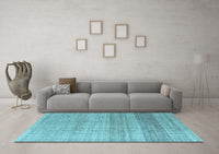 Machine Washable Solid Light Blue Modern Rug, wshabs4791lblu