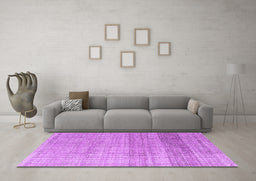 Machine Washable Solid Purple Modern Area Rugs in a Living Room, wshabs4791pur
