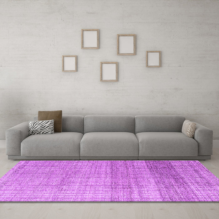 Machine Washable Solid Purple Modern Area Rugs in a Living Room, wshabs4791pur