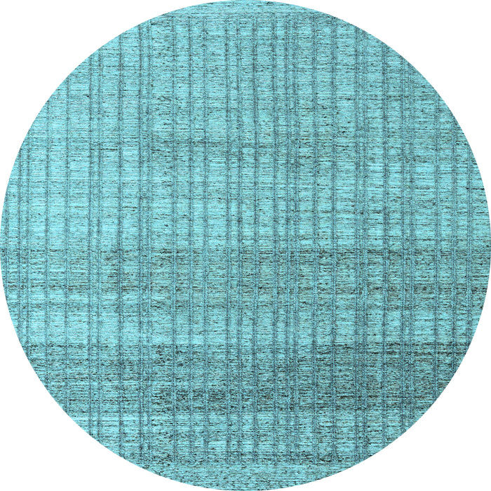 Round Machine Washable Solid Light Blue Modern Rug, wshabs4791lblu