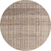 Round Abstract Dark Almond Brown Solid Rug, abs4791