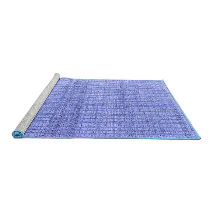 Sideview of Machine Washable Solid Blue Modern Rug, wshabs4791blu