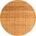 Round Solid Orange Modern Rug, abs4791org