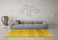 Machine Washable Solid Yellow Modern Rug, wshabs4791yw