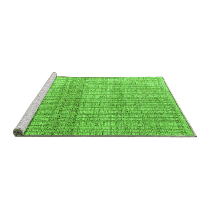 Sideview of Machine Washable Solid Green Modern Area Rugs, wshabs4791grn