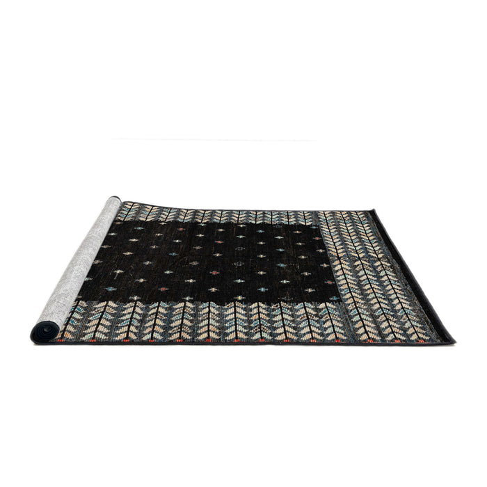 Sideview of Machine Washable Abstract Sage Green Rug, wshabs4792