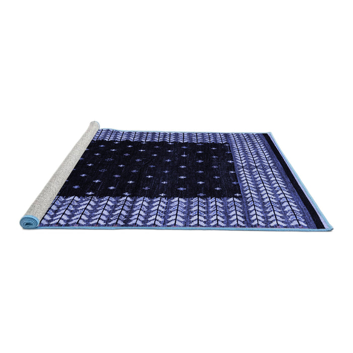 Sideview of Machine Washable Abstract Blue Modern Rug, wshabs4792blu
