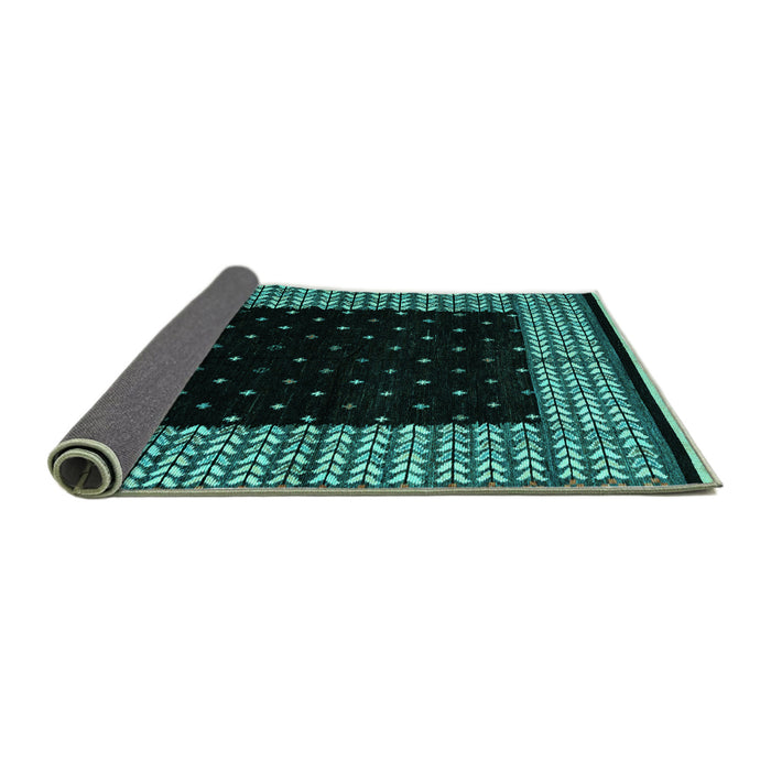 Sideview of Abstract Turquoise Modern Rug, abs4792turq
