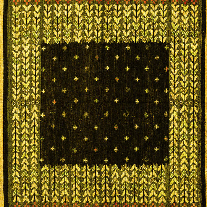Square Abstract Yellow Modern Rug, abs4792yw