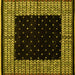 Square Abstract Yellow Modern Rug, abs4792yw