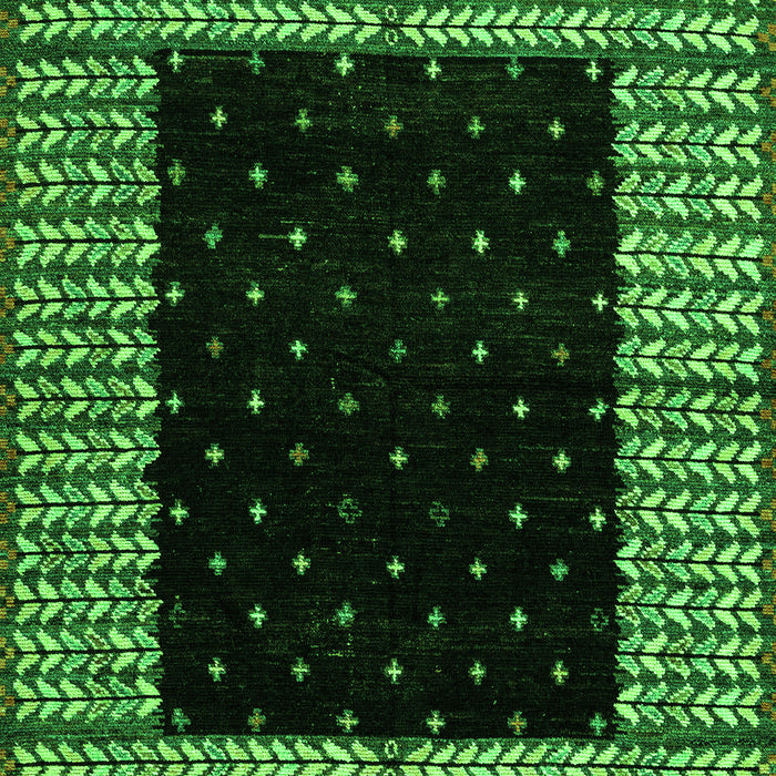 Machine Washable Abstract Green Modern Area Rugs, wshabs4792grn