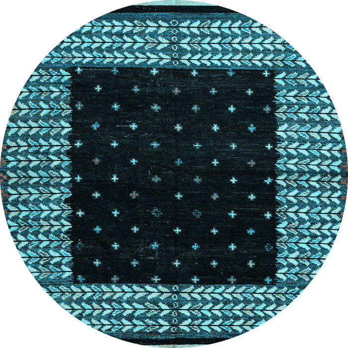 Round Machine Washable Abstract Light Blue Modern Rug, wshabs4792lblu