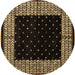 Round Abstract Brown Modern Rug, abs4792brn