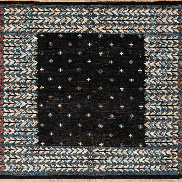 Square Machine Washable Abstract Sage Green Rug, wshabs4792