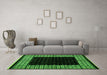 Machine Washable Abstract Green Modern Area Rugs in a Living Room,, wshabs4792grn