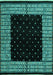 Machine Washable Abstract Turquoise Modern Area Rugs, wshabs4792turq