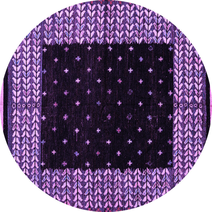 Round Abstract Purple Modern Rug, abs4792pur