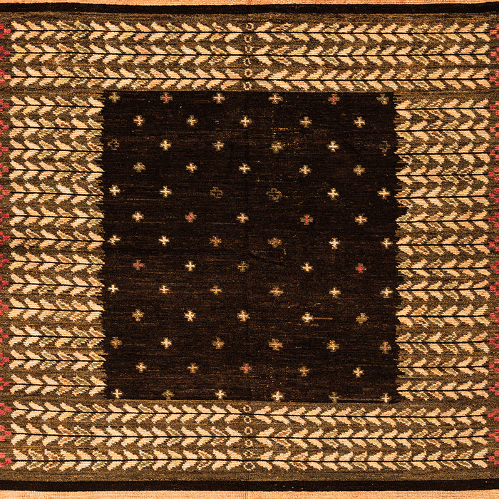 Square Machine Washable Abstract Orange Modern Area Rugs, wshabs4792org