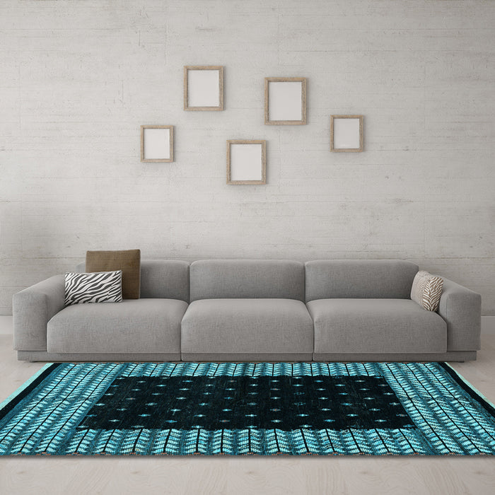 Machine Washable Abstract Light Blue Modern Rug in a Living Room, wshabs4792lblu