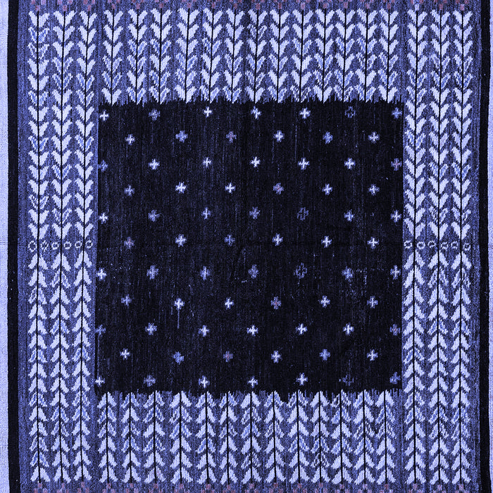 Square Abstract Blue Modern Rug, abs4792blu