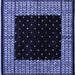 Square Abstract Blue Modern Rug, abs4792blu