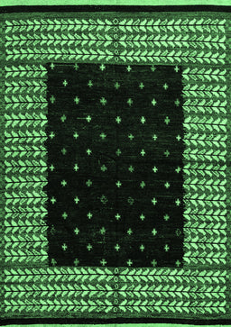 Abstract Emerald Green Modern Rug, abs4792emgrn