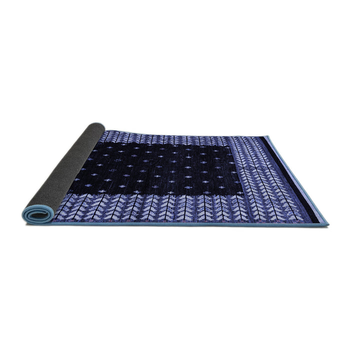 Sideview of Abstract Blue Modern Rug, abs4792blu