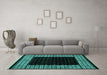 Machine Washable Abstract Turquoise Modern Area Rugs in a Living Room,, wshabs4792turq