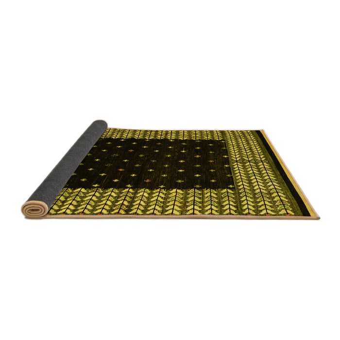 Sideview of Abstract Yellow Modern Rug, abs4792yw