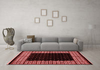 Machine Washable Abstract Red Modern Rug, wshabs4792red