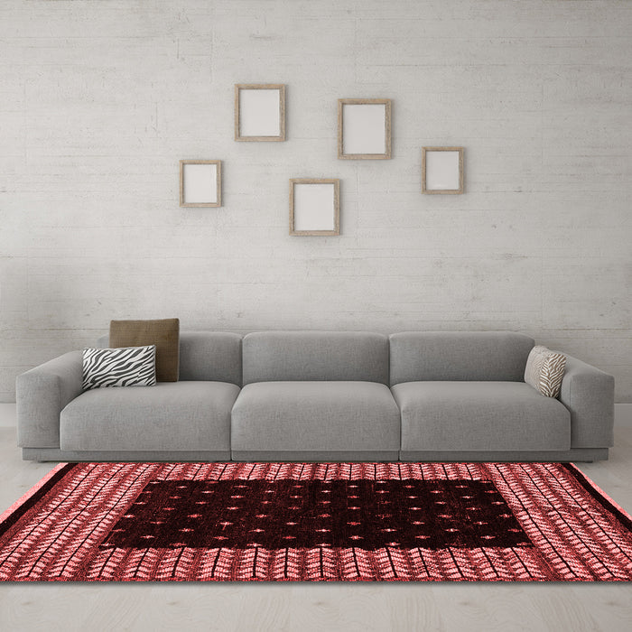 Modern Red Washable Rugs