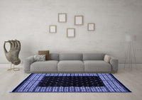 Machine Washable Abstract Blue Modern Rug, wshabs4792blu