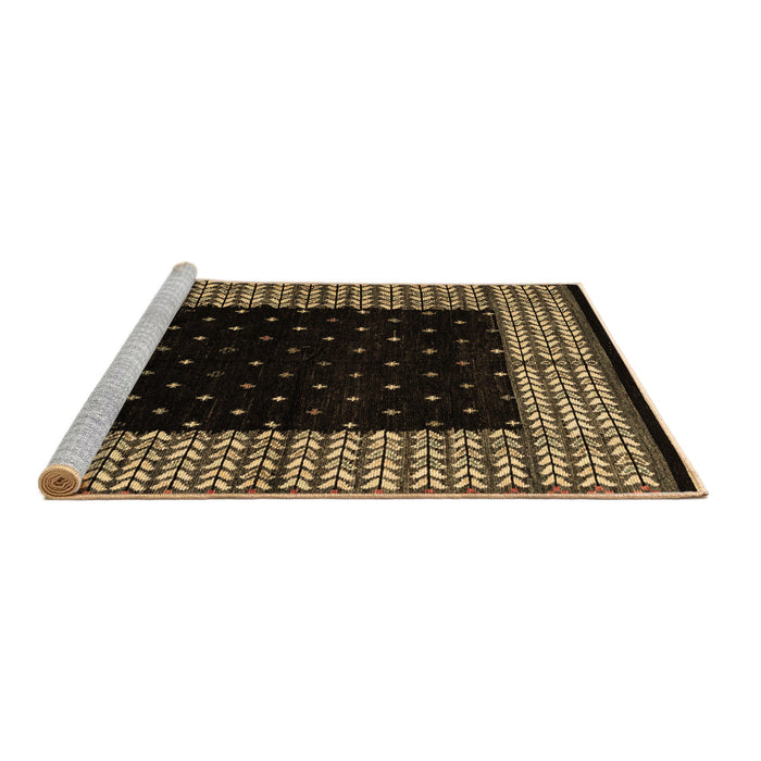 Sideview of Machine Washable Abstract Brown Modern Rug, wshabs4792brn