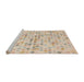 Sideview of Machine Washable Abstract Light Copper Gold Rug, wshabs4793