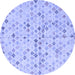 Round Abstract Blue Modern Rug, abs4793blu