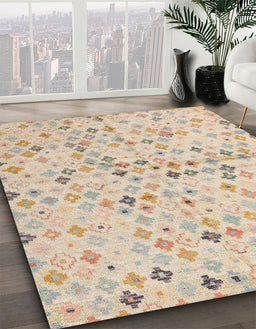 Abstract Light Copper Gold Modern Rug in Family Room, abs4793
