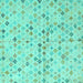 Square Machine Washable Abstract Turquoise Modern Area Rugs, wshabs4793turq