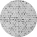 Round Machine Washable Abstract Gray Modern Rug, wshabs4793gry