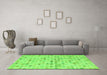 Machine Washable Abstract Green Modern Area Rugs in a Living Room,, wshabs4793grn