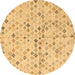 Round Machine Washable Abstract Brown Modern Rug, wshabs4793brn