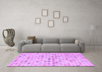 Machine Washable Abstract Purple Modern Rug, wshabs4793pur