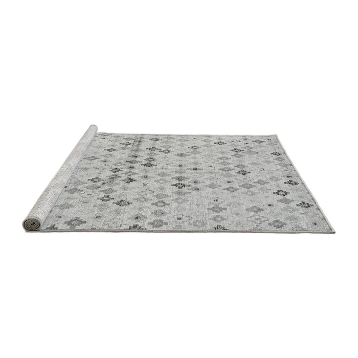 Sideview of Machine Washable Abstract Gray Modern Rug, wshabs4793gry