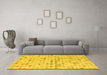 Machine Washable Abstract Yellow Modern Rug in a Living Room, wshabs4793yw