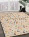 Machine Washable Abstract Light Copper Gold Rug in a Family Room, wshabs4793